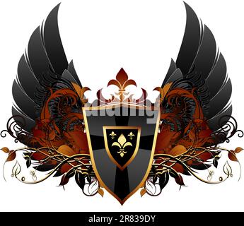 ornamental shield,  this illustration may be useful as designer work Stock Vector