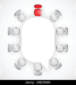 Conference table with chairs around it. Vector illustration. Stock Vector