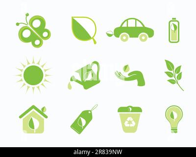 abstract multiple eco icon vector illustration Stock Vector