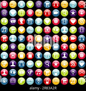 Smartphone app icon set pattern background. Vector file layered for easy manipulation and customisation. Stock Vector
