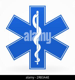 Blue Paramedic Illustration with snake isolated on white Stock Vector