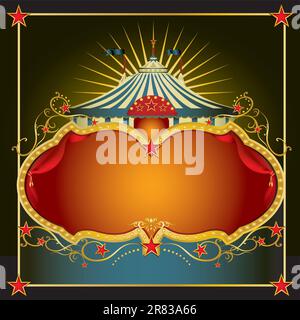 A greeting card on circus theme with a large copy space for your message. Stock Vector