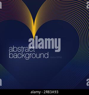 Colorful heart shaped lines abstract background.Vector, EPS8 Stock Vector