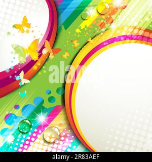 Colorful abstract background with butterflies Stock Vector
