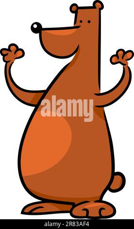 cartoon doodle illustration of cute brown bear Stock Vector