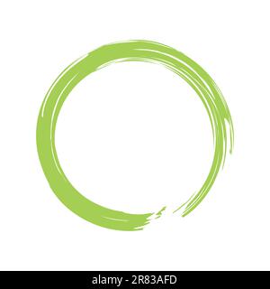 Minimalistic enso zen circle vector image. Hand drawn circle shape. Label, logo design element. Brush abstract wave. Black enso zen symbol. Vector ill Stock Vector