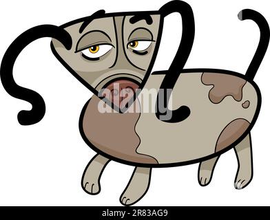 cartoon doodle illustration of funny spotted dog or puppy Stock Vector