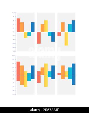 Ups and downs infographic chart design template set for dark theme ...