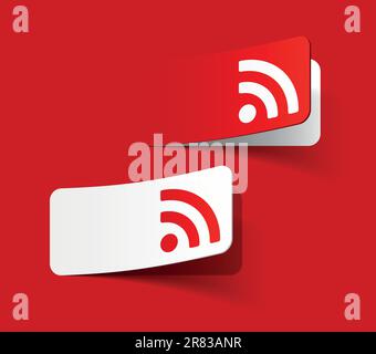 rss sticker Stock Vector