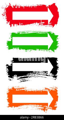 Arrows Grunge Vector Set Stock Vector