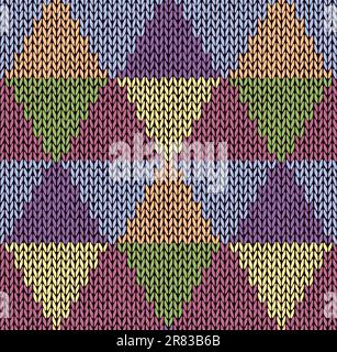 Style Seamless Color Knitted Pattern Stock Vector