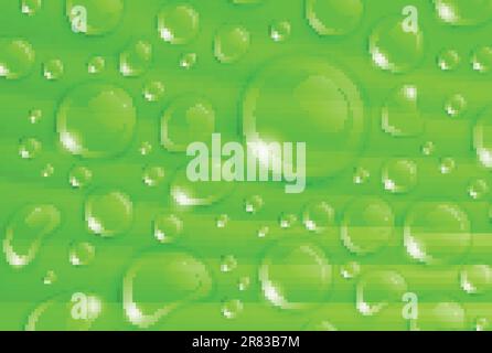 beautiful fresh background with waterdrops on a leaf Stock Vector