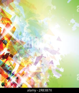 Abstract illustration with shattered elements on soft textured background. Stock Vector