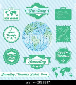 Label Collection of Travel Labels Stock Vector
