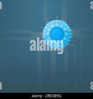 Protection concept in software systems as blue colored illustration Stock Vector