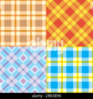 Set colorful repeating cell patterns Stock Vector