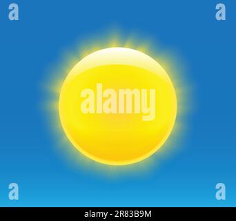 Sun with nice realistic rays. Vector illustration Stock Vector