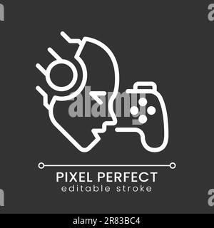 Game settings pixel perfect gradient linear vector icon. Videogame