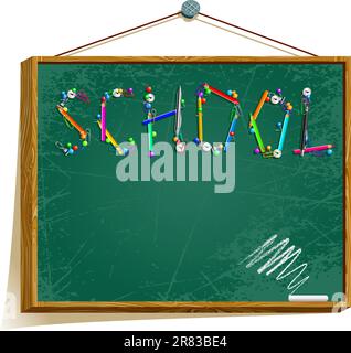 background with school board,  this illustration may be useful as designer work Stock Vector