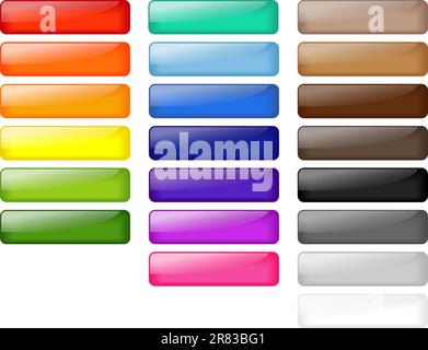 Set of colored web buttons Stock Vector