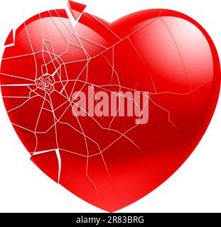 Broken Heart.  Illustration for design on white background Stock Vector
