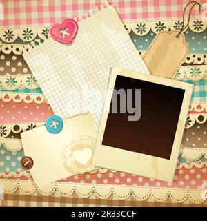 Vector illustration - vintage scrapbook background, eps10 Stock Vector