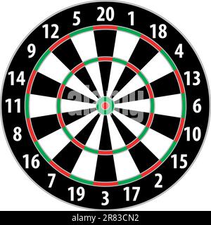 illustration of a dart board isolated on white background Stock Vector