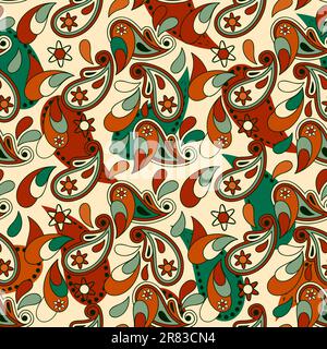 vector seamless paisley background Stock Vector