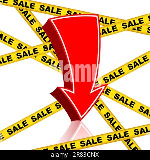 background with red arrow, this illustration may be useful as designer work Stock Vector
