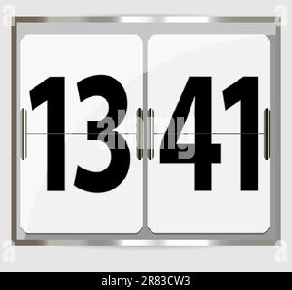 Design of the mechanical flip clock for design and page layout Stock Vector