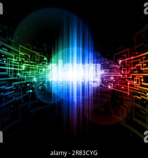 Connection space. Illustration for design on black background Stock Vector