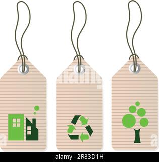 Retro ecology tags. Vector Stock Vector