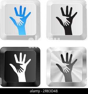 Set of Help Buttons. Illustration on white Stock Vector