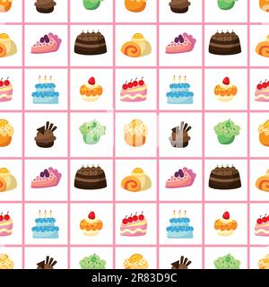 seamless cake pattern Stock Vector
