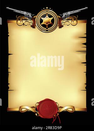 paper with wax seal, this illustration may be useful as designer work Stock Vector