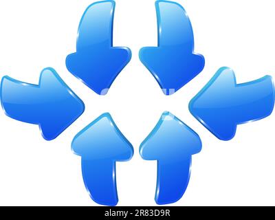 Illustration of 3d blue arrows Stock Vector
