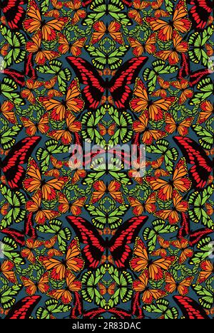 Seamless pattern with stylized vector butterflies Stock Vector
