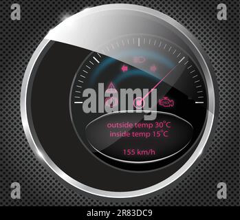 Vector realistic car dashboard, eps10 Stock Vector
