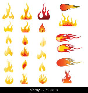 Fire Icons set vector Stock Vector