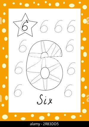numbers coloring for children. Hand drawn Arabic numerals from one to nine. Stock Vector