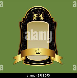 Dark colored luxurious label vector for multipurpose use Stock Vector