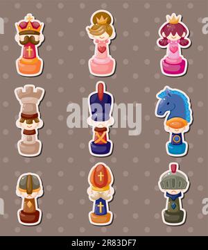 chess stickers Stock Vector