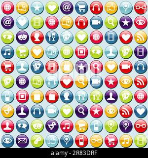 Smartphone app icon set seamless background. Vector file layered for easy manipulation and customisation. Stock Vector