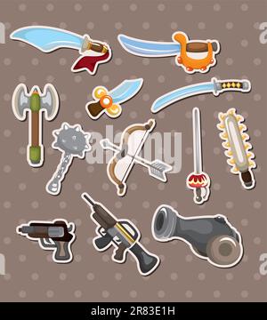 weapon stickers Stock Vector