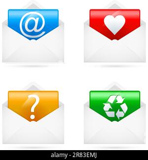 Set of E-mail icons. Illustration on white background Stock Vector