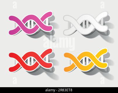 molecule in the form of a sticker Stock Vector