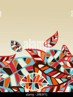 Abstract colorful leaves background. Vector file layered for easy manipulation and coloring. Stock Vector
