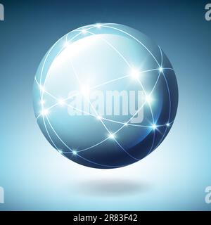 Globe with satellites. Vector illustration, EPS10 Stock Vector