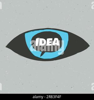 Eye symbol with idea word. Vector illustration, EPS10 Stock Vector