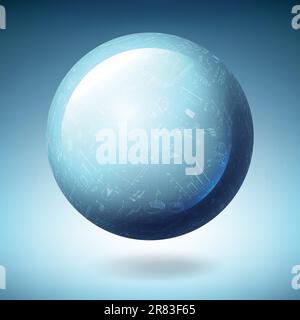 Globe icon with abstract successful graphs. Vector illustration, EPS10 Stock Vector